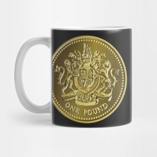 British money gold coin one pound Mug